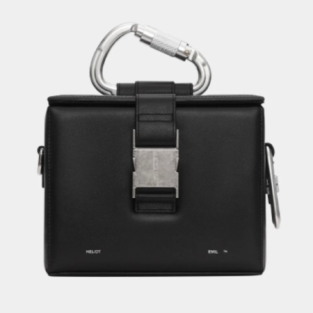 BNWT Heliot Emil Carabiner calfskin leather crossbody box bag